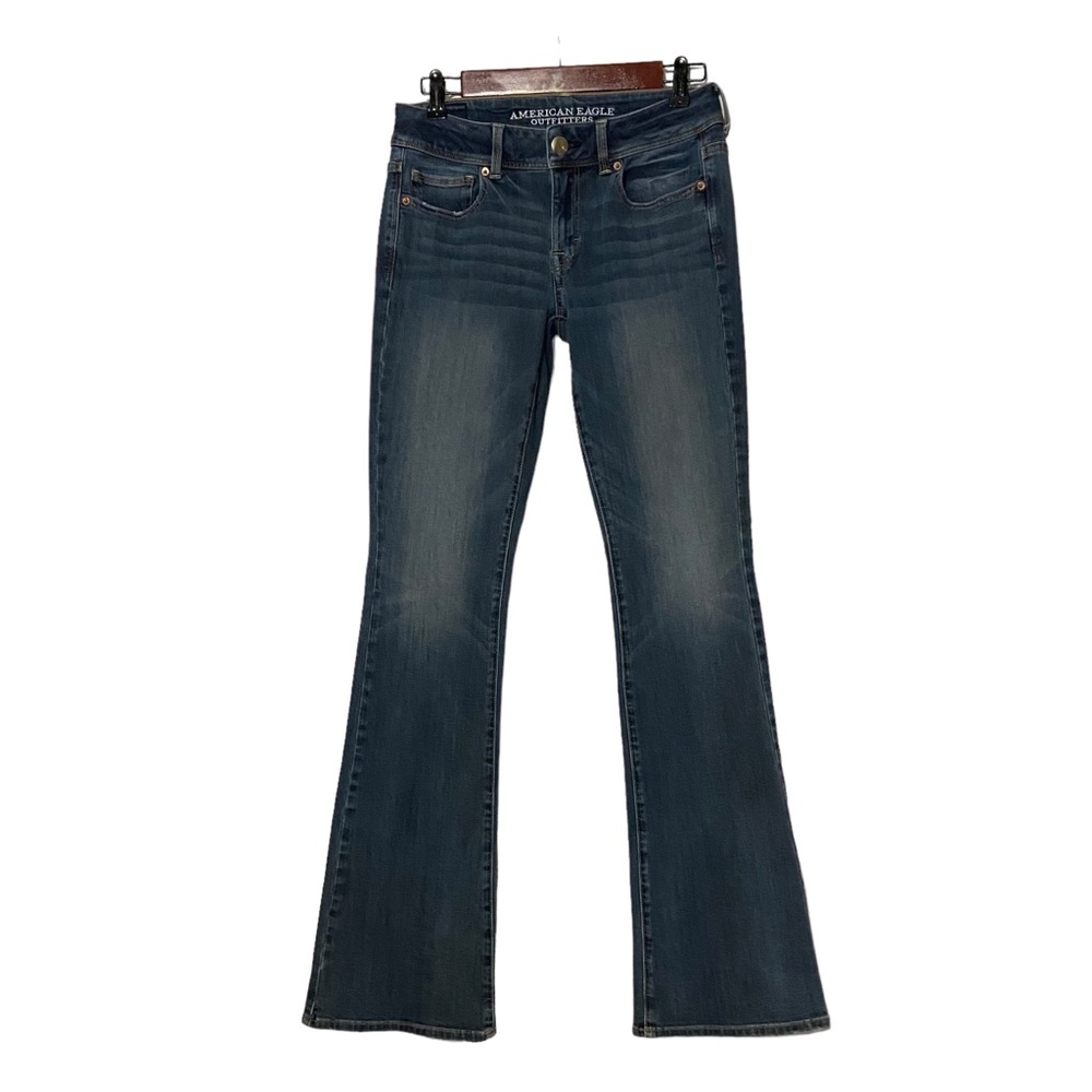 American Eagle Kick Boot Super Stretch Jeans Blue - Picture 14 of 16